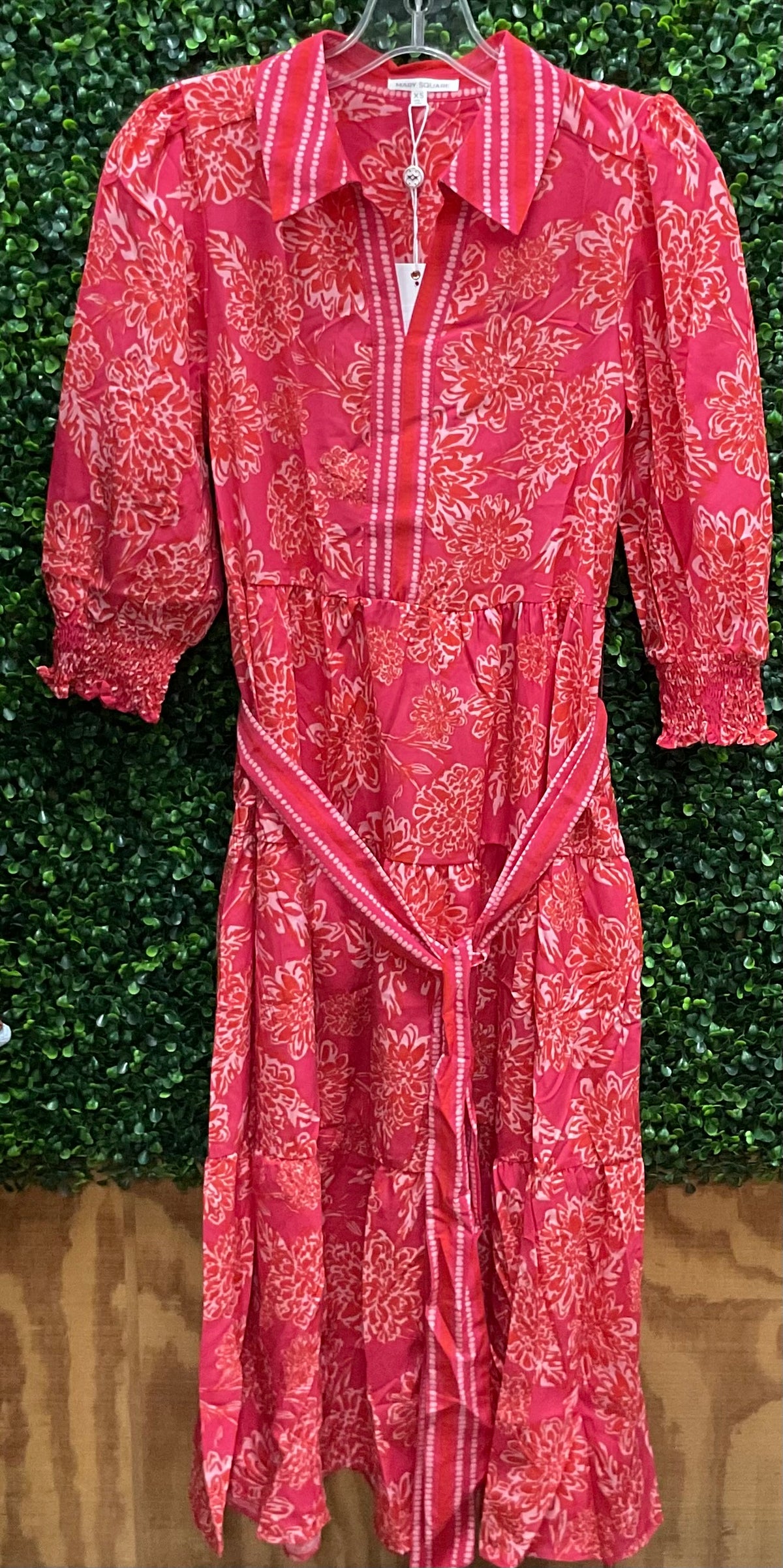 Mary Square Dress Eleanor Drift Blooms - Pink