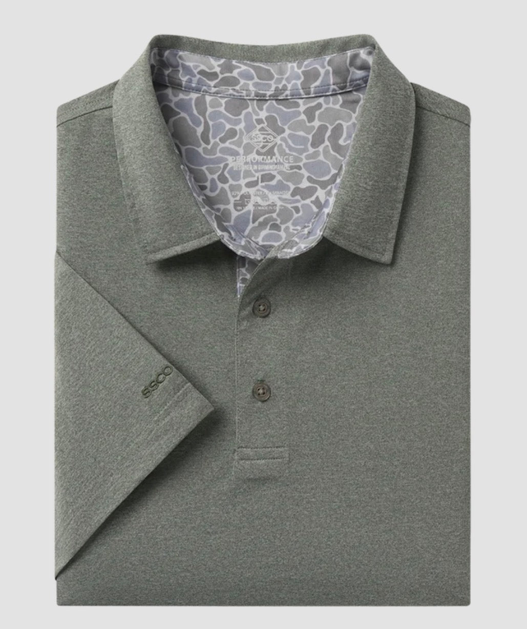 Southern Shirt Co Grayson Heather Polo Gunstock