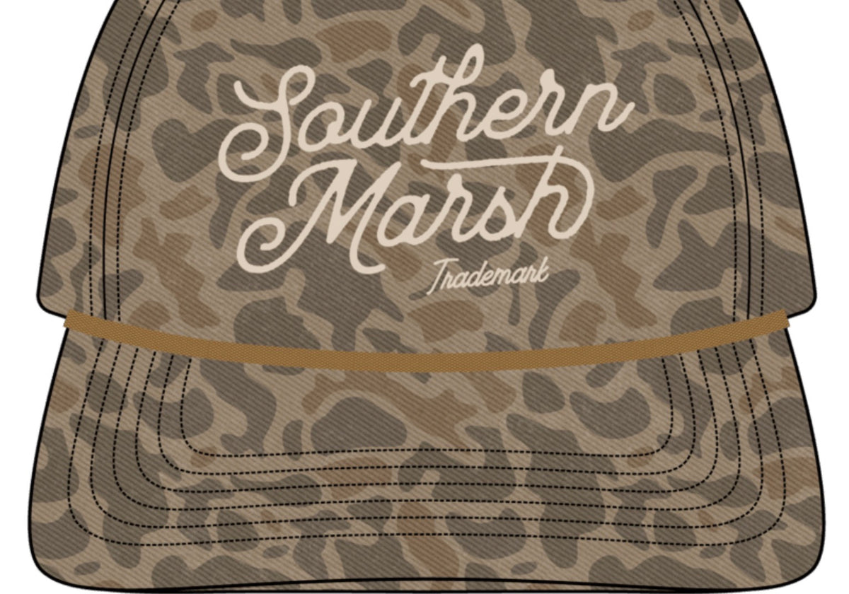 Southern Marsh Odessa Washed Rope Hat Retro Camo Light Brown