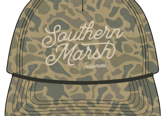 Southern Marsh Odessa Washed Rope Hat Retro Camo Dark Olive