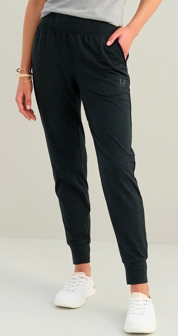 Huk Cold Front + Fleece Jogger Heather Black