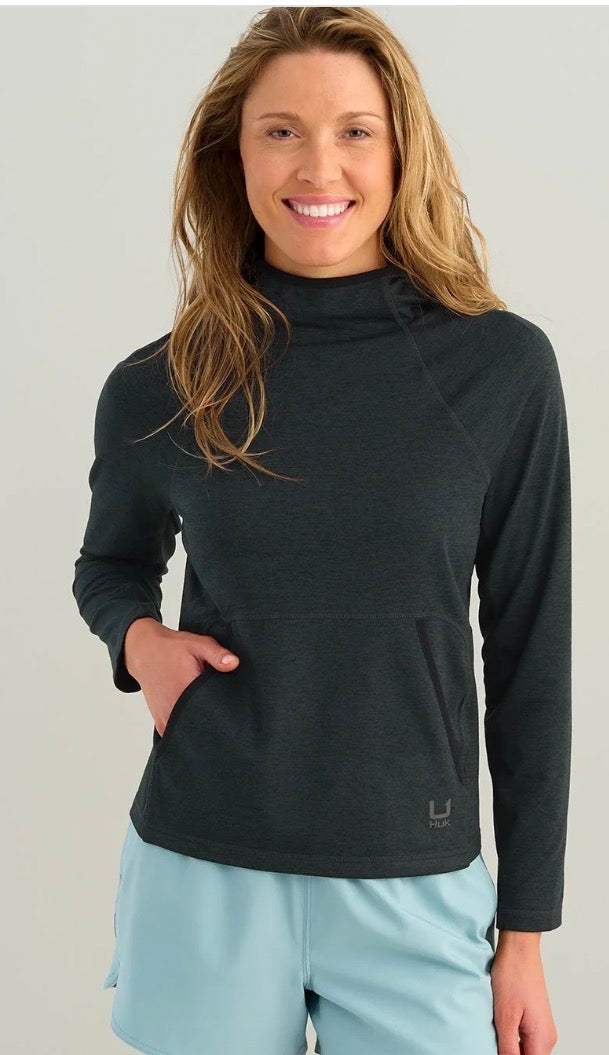 Huk Cold Front Fleece Heather Black Hoodie