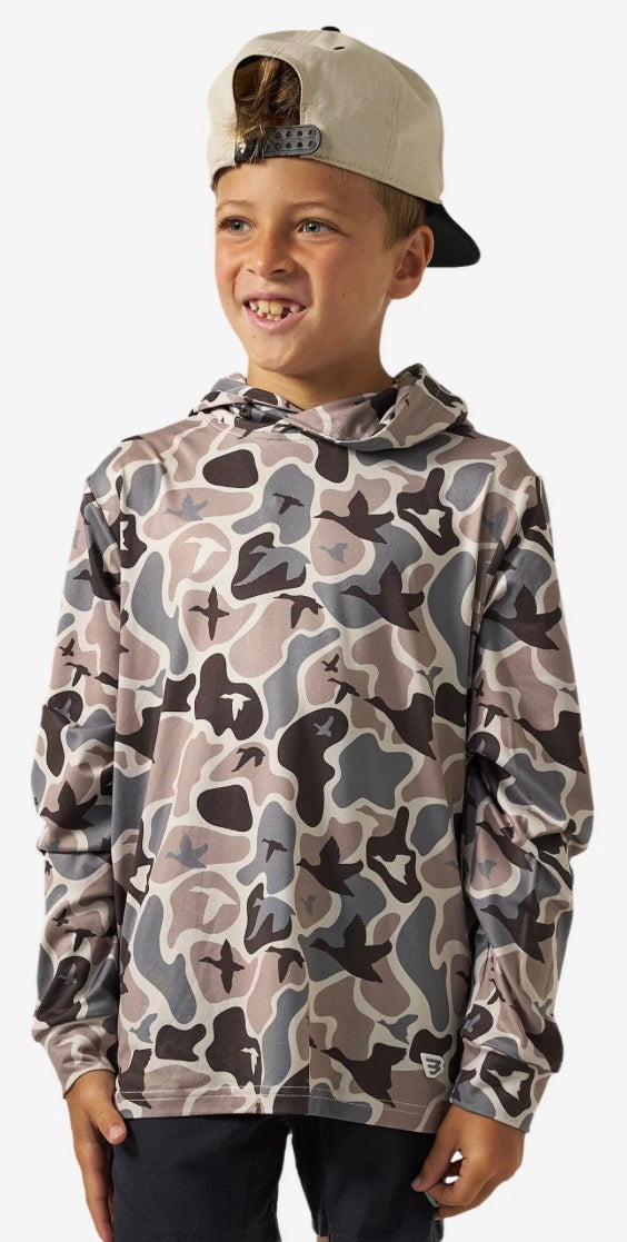Burlebo Youth Performance Hoodie - Mallard Mayhem Camo