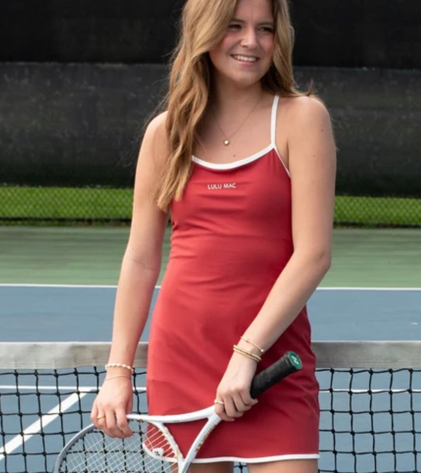 Lulu Mac Athletic Dress Crimson / White