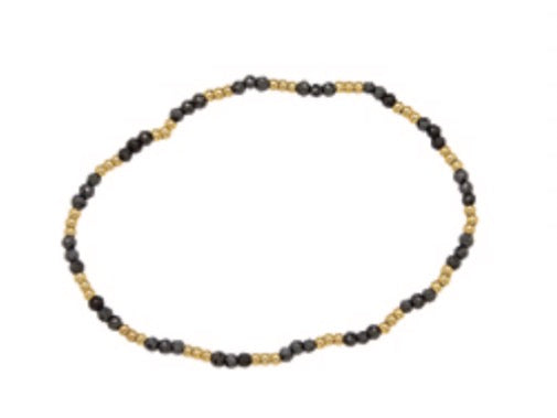 Alex Carol 2mm Faceted Hematite 2mm Gold Ball