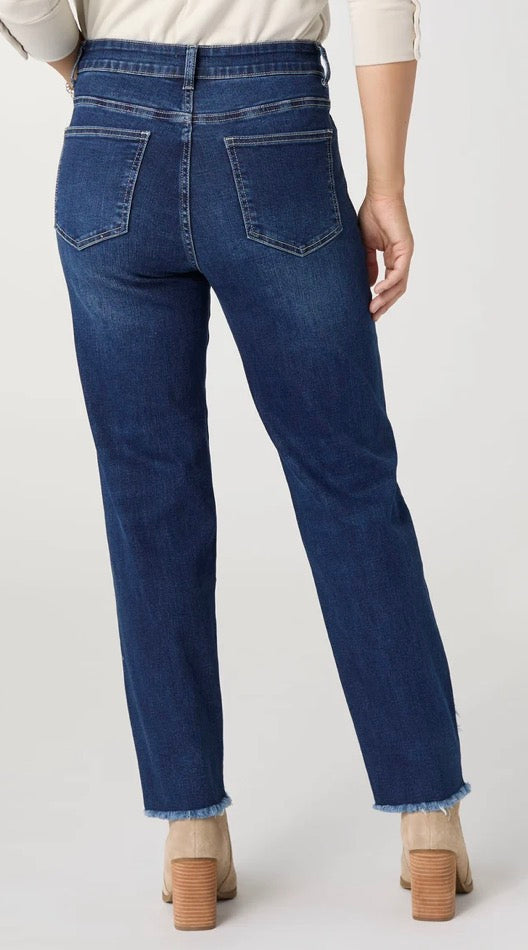 Coco+Carmen Jeans EVERSTRETCH STRAIGHT ANKLE WITH CROSSOVER FRINGE