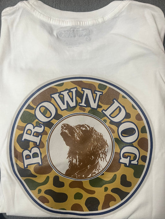 Brown Dog Good Boy Camo S/S Tee Shirt White