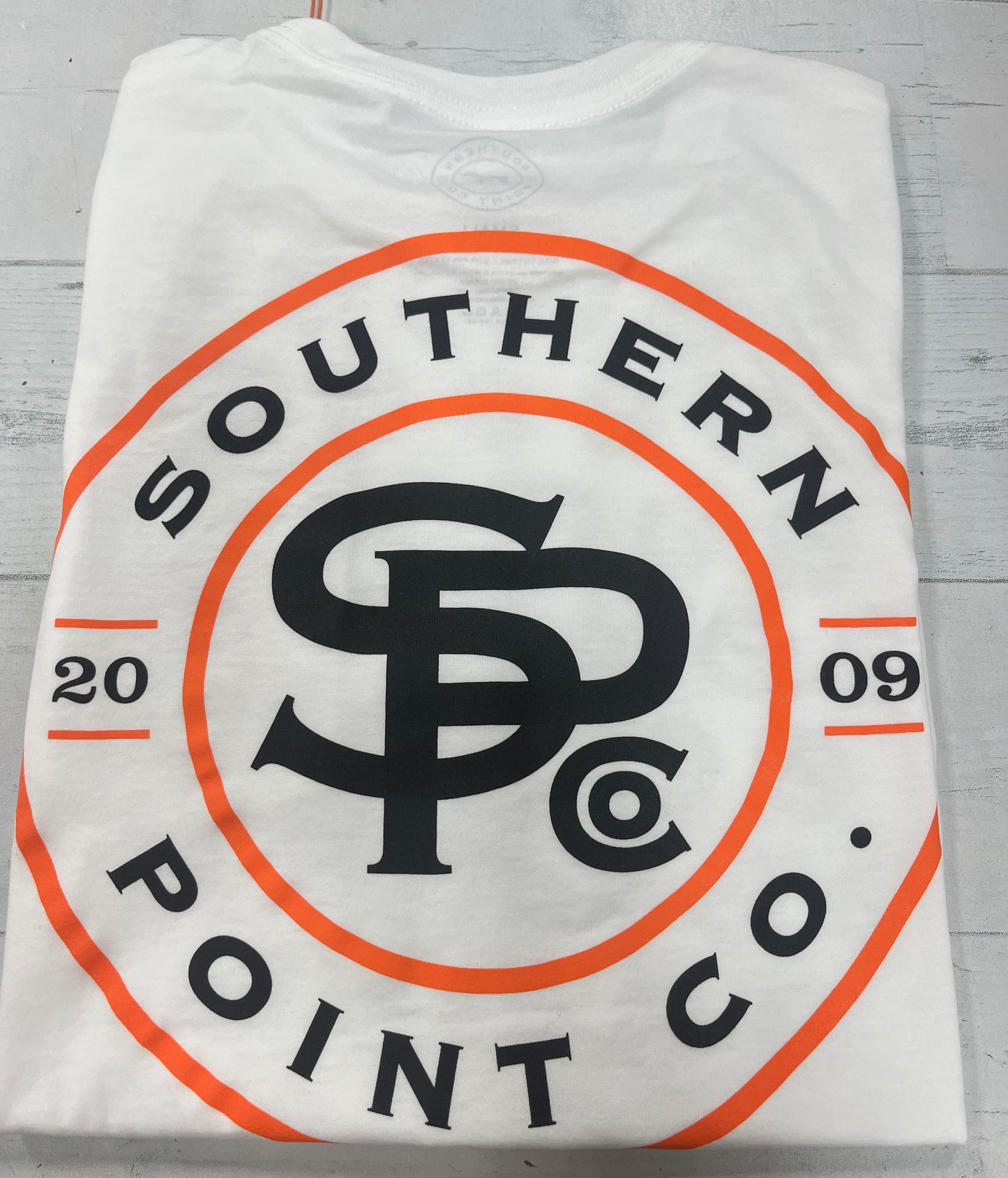 Southern Point Co. Initial Logo Short Sleeve Tee White