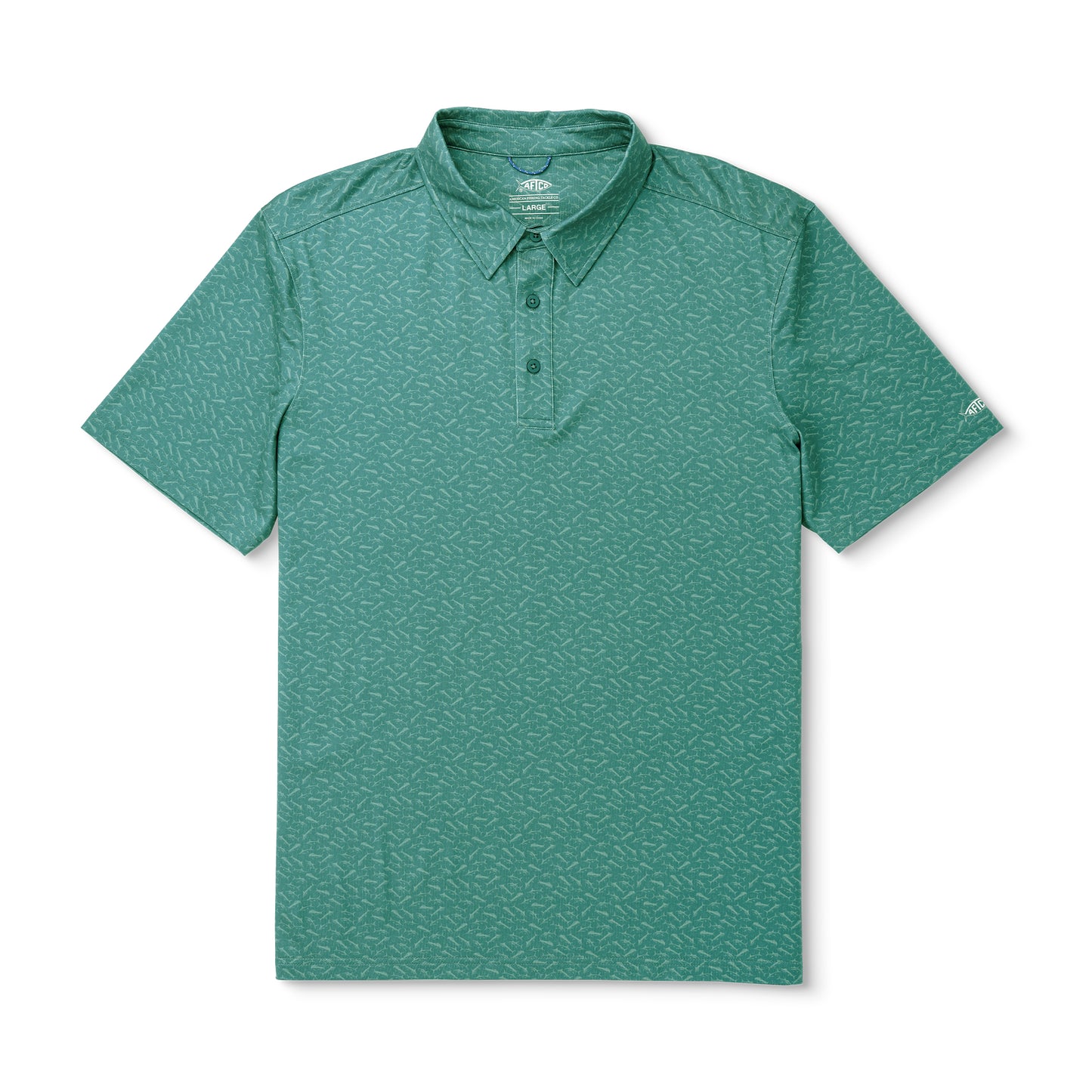 Aftco Cypress Printed Polo Silver Pine M64225