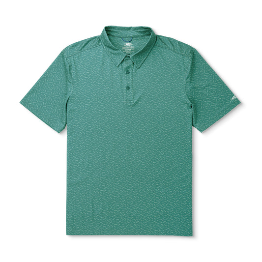 Aftco Cypress Printed Polo Silver Pine M64225