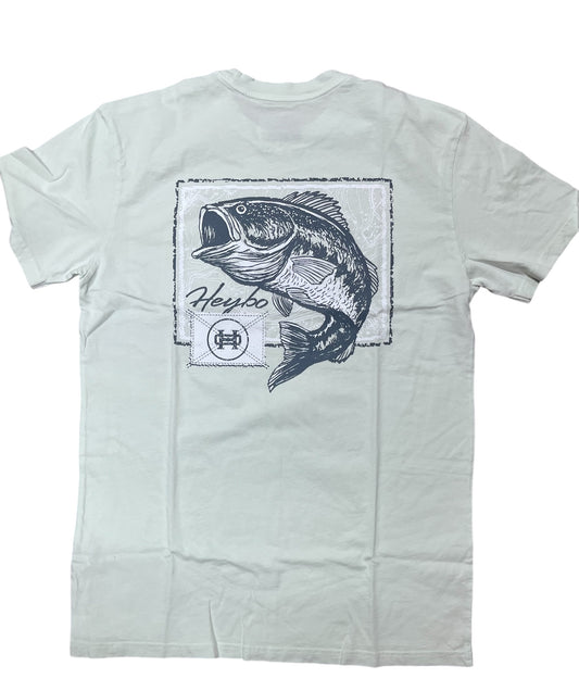 Heybo S/S Tee Largemouth Bass Pale/Blue  Hey 1779