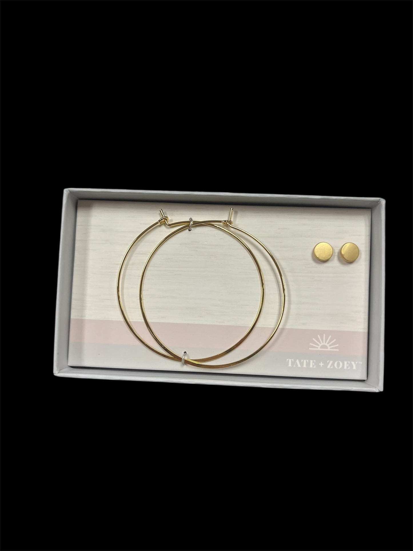 Tate+Zoey Gold Geometric Circle Earrings Set