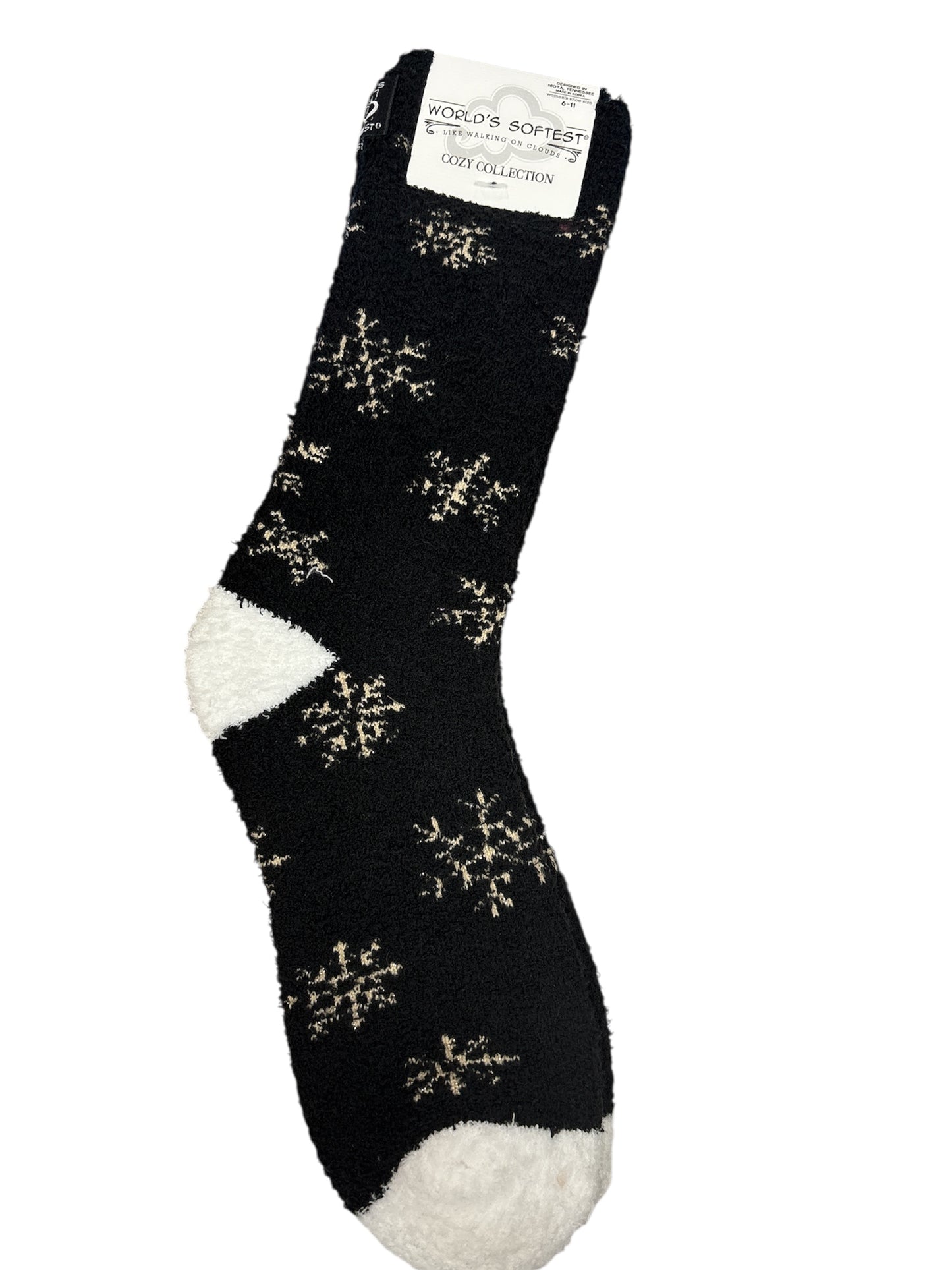 Crescent Sock Black with Gold Star 76351