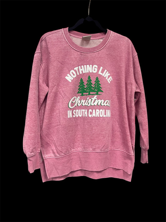 Jadelynn Brooke Custom Nothing Like Christmas In South Carolina - Burnout Sweatshirt Dusty Rose