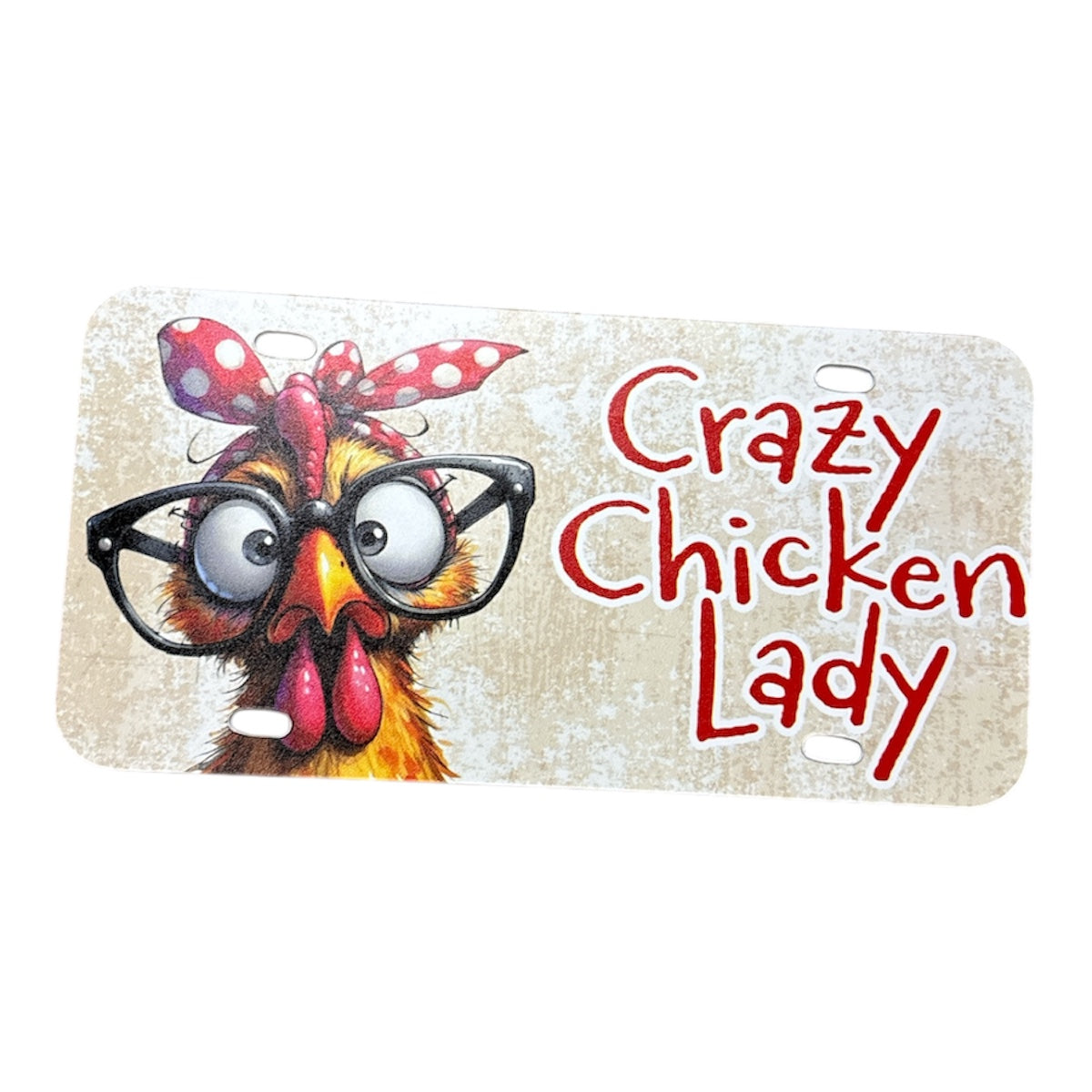 Custom Decor LCP License Plates- Crazy Chicken #3606