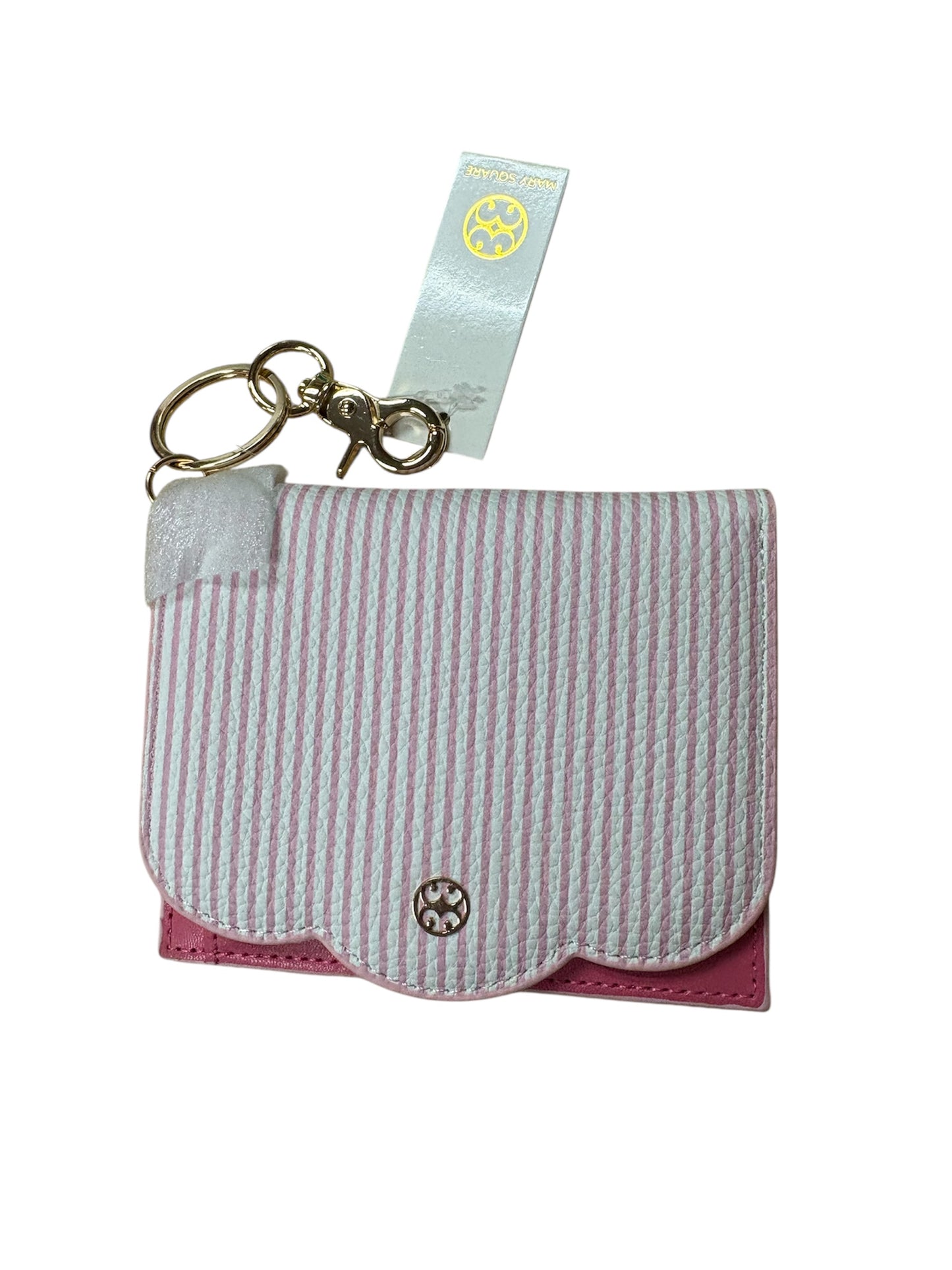 Mary Square Scalloped Wallet Pink Stripe 72641