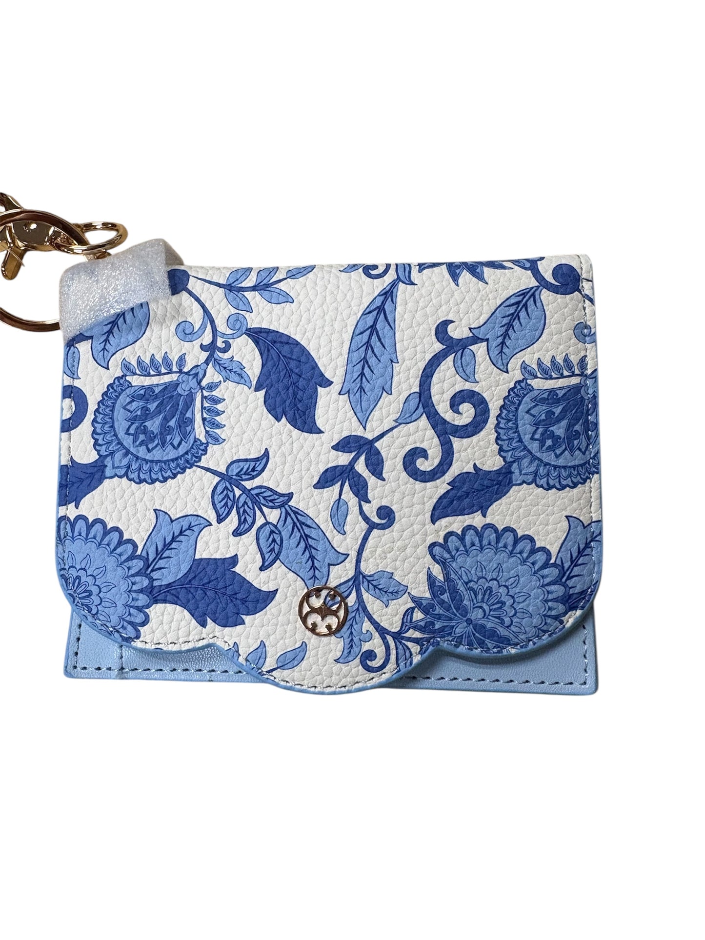 Mary Square Scalloped Wallet Porcelain Vines