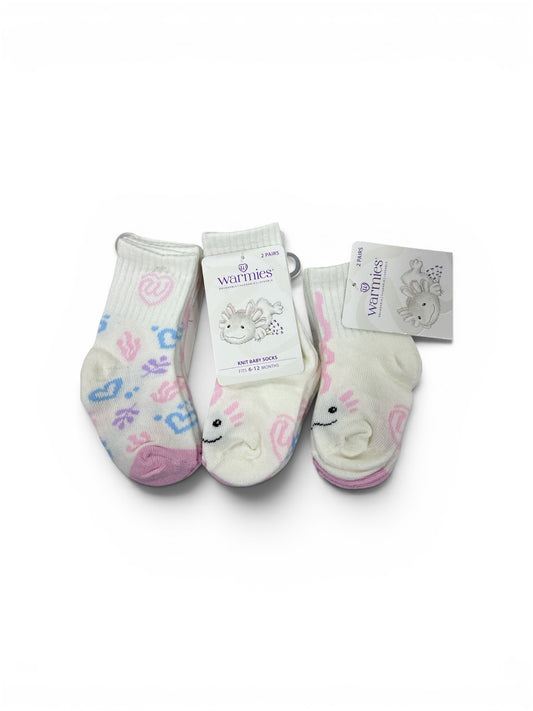 Warmies Knit Baby Sock Pink Axoloti