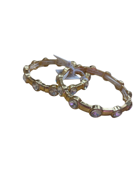 Jane Marie Gold Large Crystal Artisan Stretch Bangle Bracelet JM6793B-6