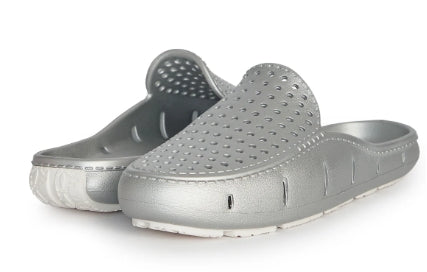 Floafers Silver Metallic/Bright White Women's Sunset Slide