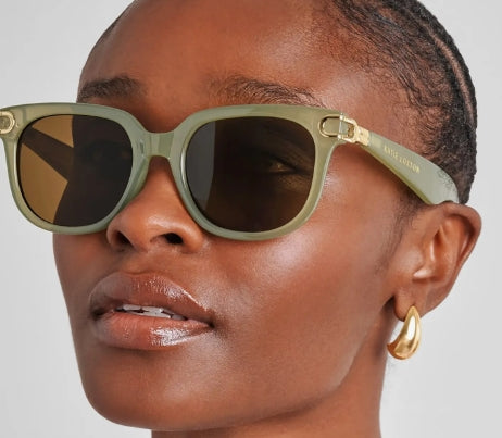 Katie Loxton Manhattan Sunglasses Frosted Green Transparent KLSG115