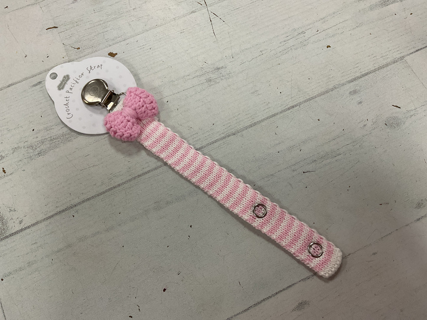 Mud Pie Pink Bow Crochet Pacy Clip