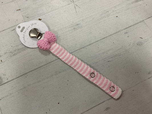 Mud Pie Pink Bow Crochet Pacy Clip