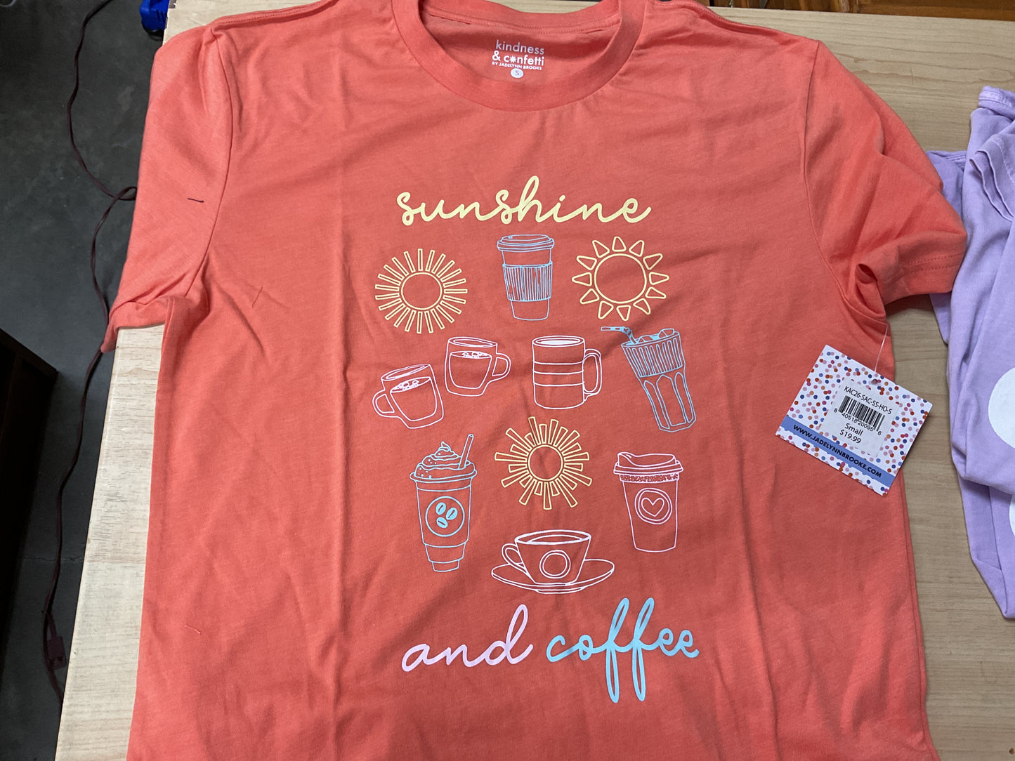 Kindness & Confetti Sunshine And Coffee  SS Heather Orange