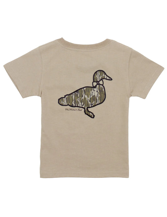 Properly Tied Boys Mossy Oak Logo SS Sand LDG1184-SND-02